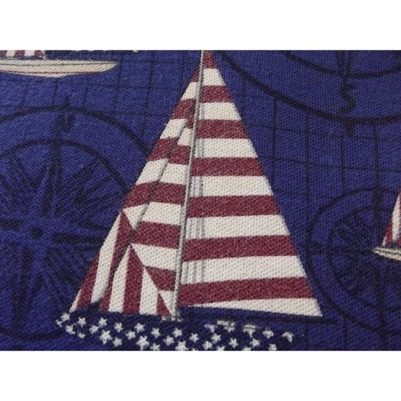 Croft &Barrow Sport Polo Shirt Mens Medium Sailboat American Flag Blue Patriotic - Picture 8 of 11